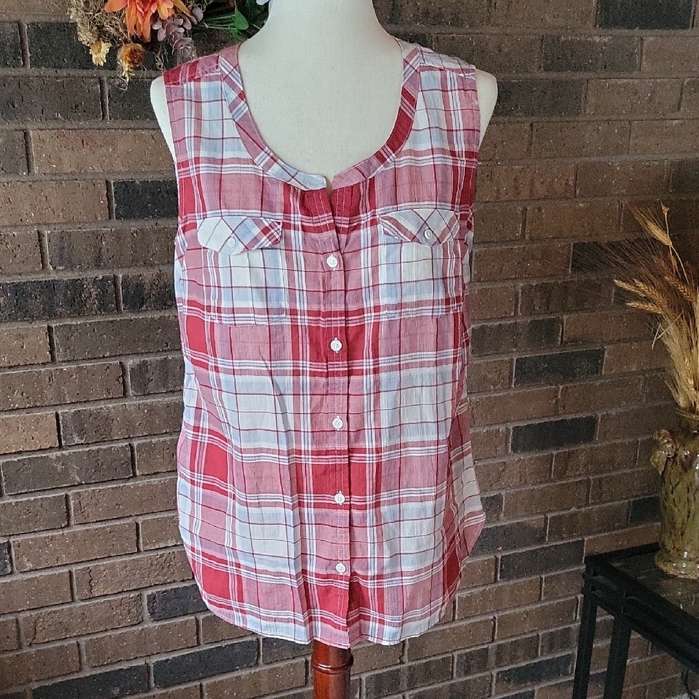 Eddie Bauer WR packable SL shirt, redclay, size M